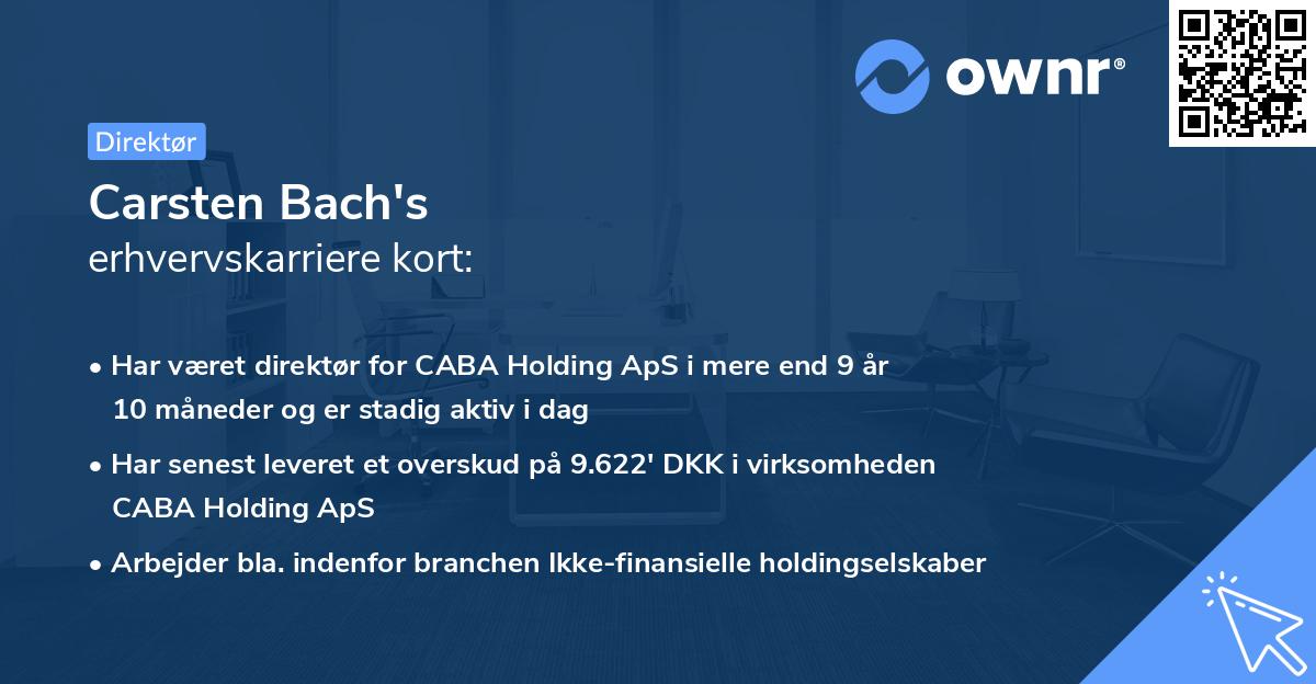 Carsten Bach's erhvervskarriere kort