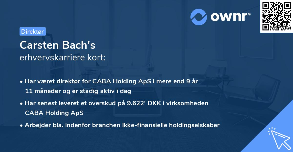 Carsten Bach's erhvervskarriere kort