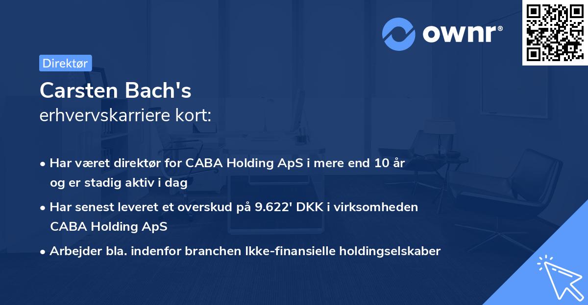 Carsten Bach's erhvervskarriere kort