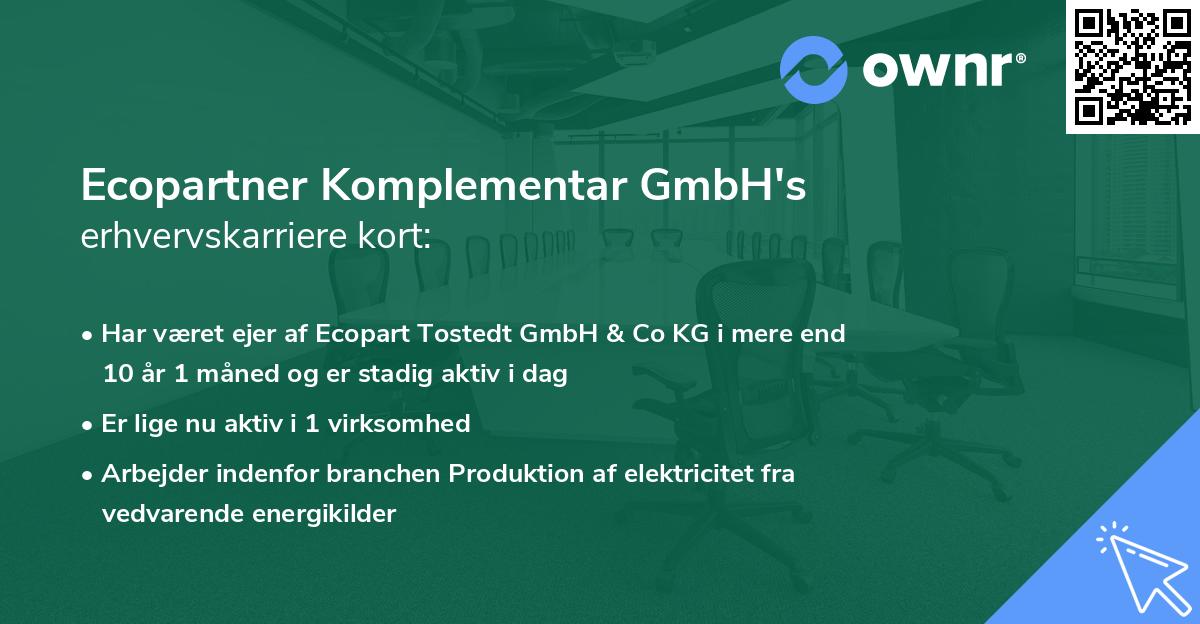 Ecopartner Komplementar GmbH's erhvervskarriere kort