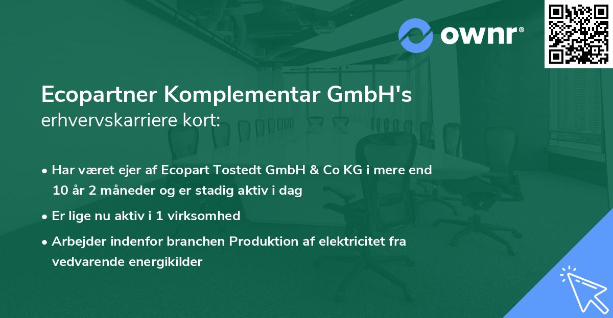 Ecopartner Komplementar GmbH's erhvervskarriere kort