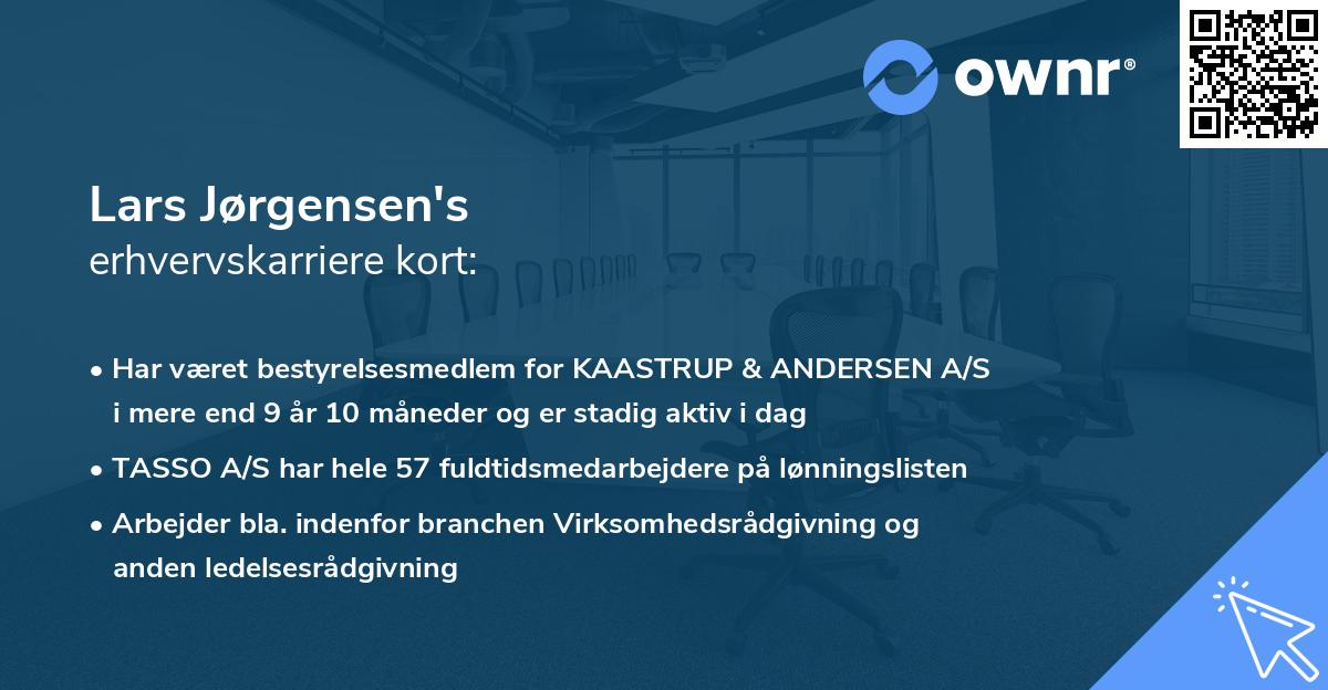 Lars Jørgensen's erhvervskarriere kort