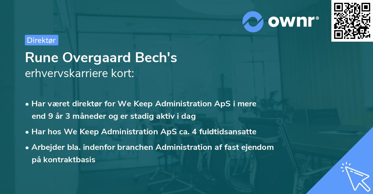 Rune Overgaard Bech's erhvervskarriere kort