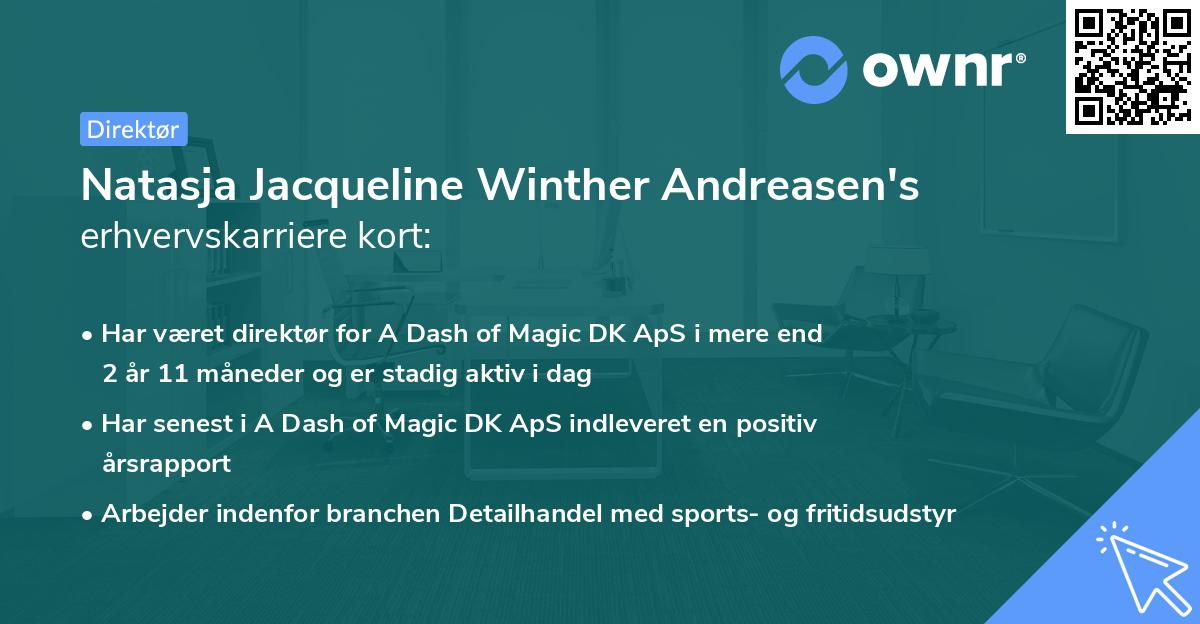 Natasja Jacqueline Winther Andreasen's erhvervskarriere kort