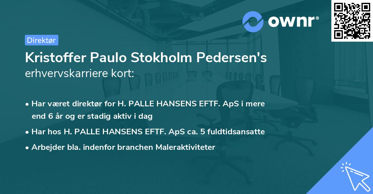 Kristoffer Paulo Stokholm Pedersen's erhvervskarriere kort