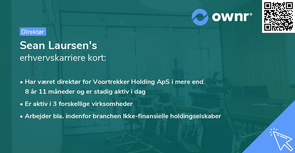 Sean Laursen's erhvervskarriere kort
