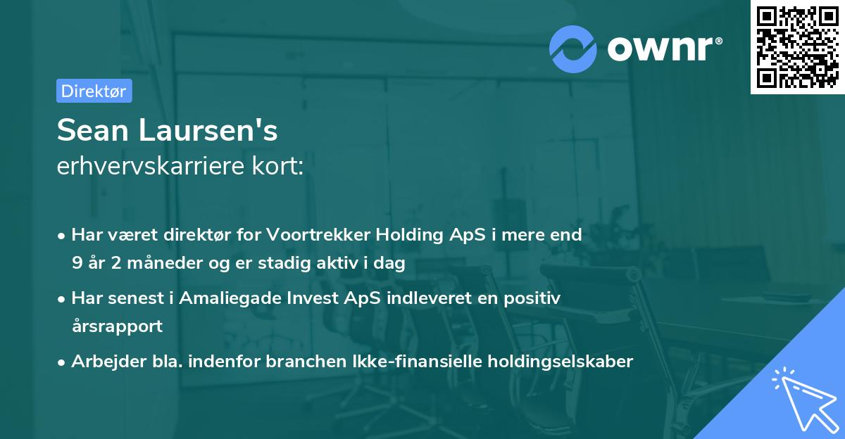 Sean Laursen's erhvervskarriere kort
