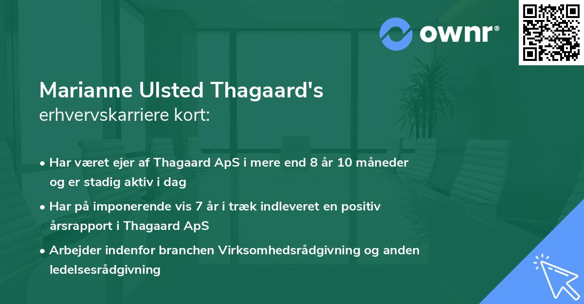 Marianne Ulsted Thagaard's erhvervskarriere kort