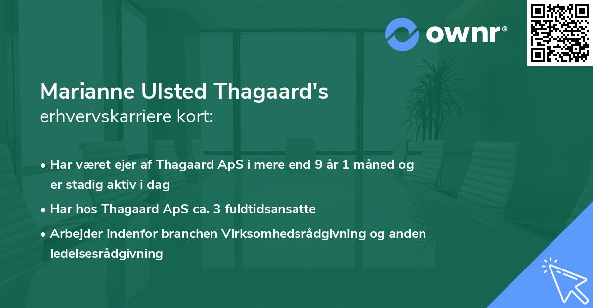 Marianne Ulsted Thagaard's erhvervskarriere kort