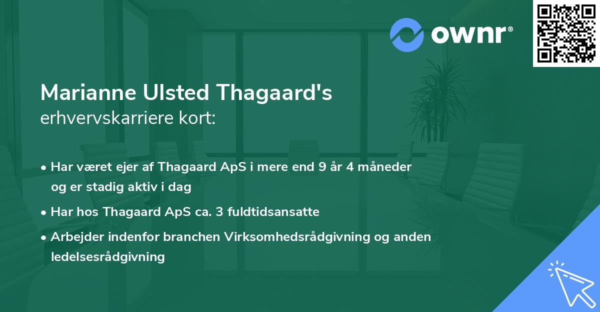 Marianne Ulsted Thagaard's erhvervskarriere kort