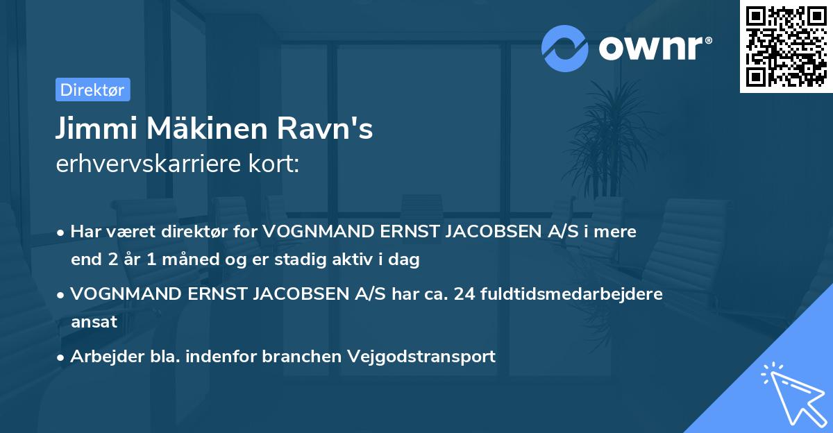 Jimmi Mäkinen Ravn's erhvervskarriere kort
