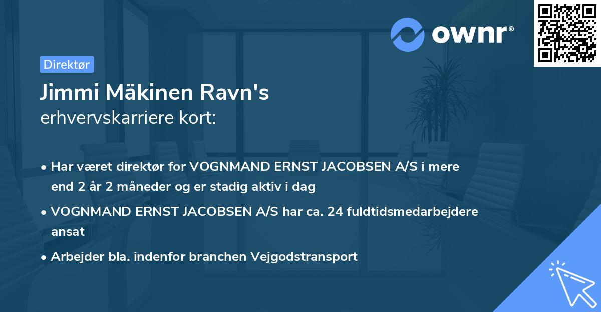 Jimmi Mäkinen Ravn's erhvervskarriere kort