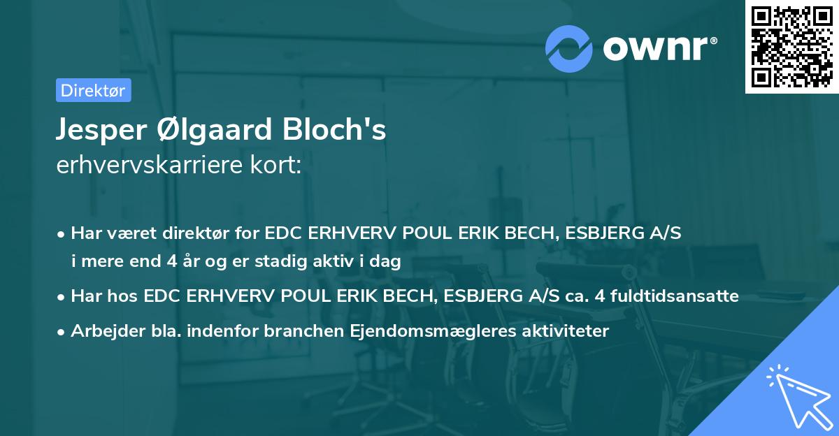 Jesper Ølgaard Bloch's erhvervskarriere kort