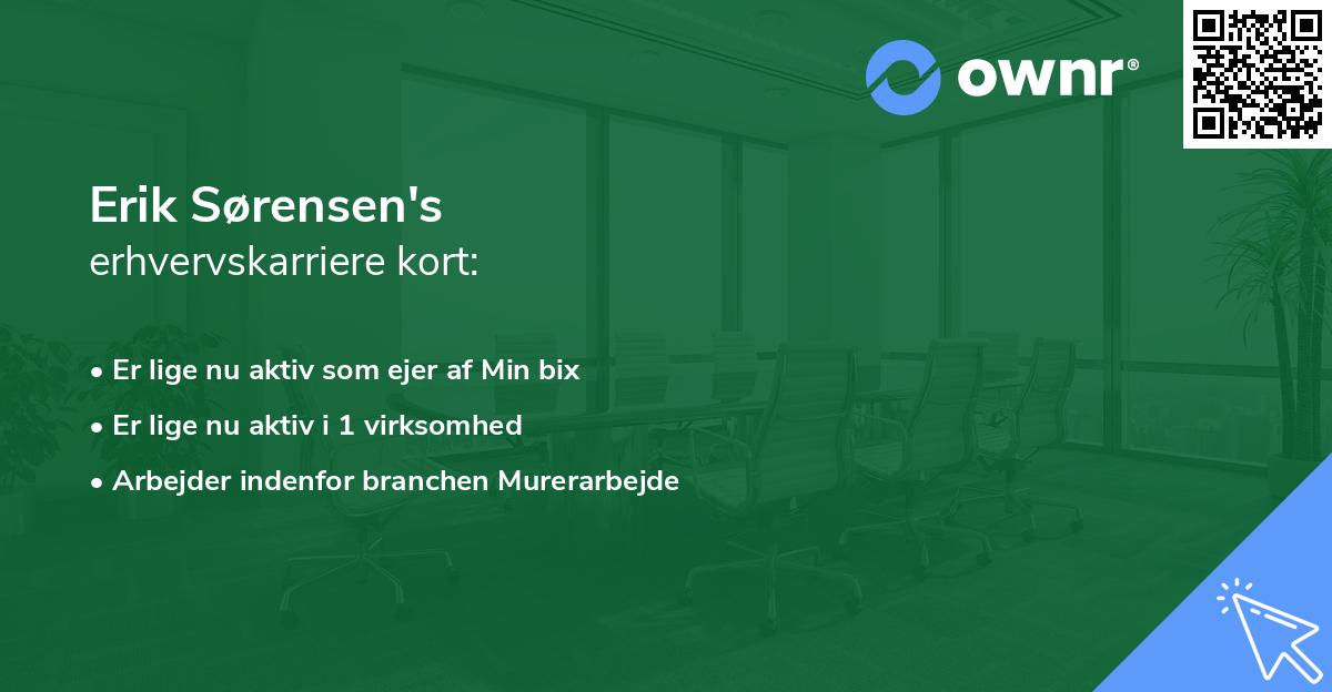 Erik Sørensen's erhvervskarriere kort