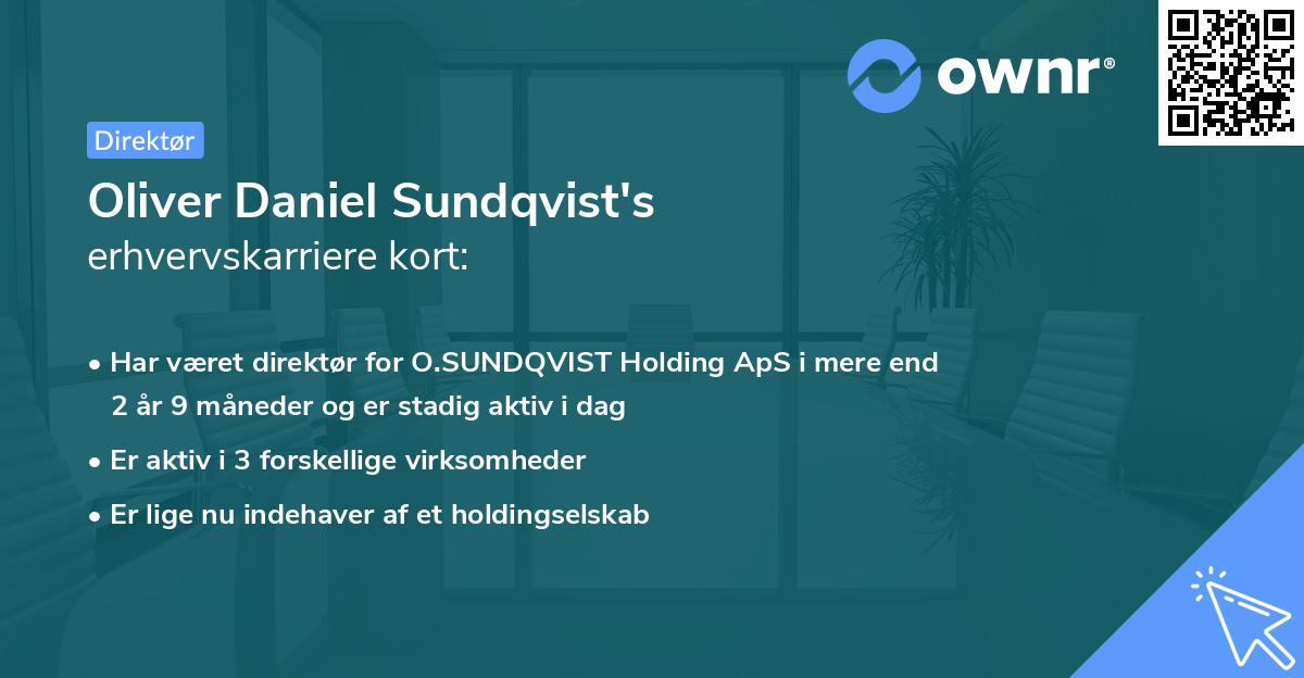 Oliver Daniel Sundqvist's erhvervskarriere kort