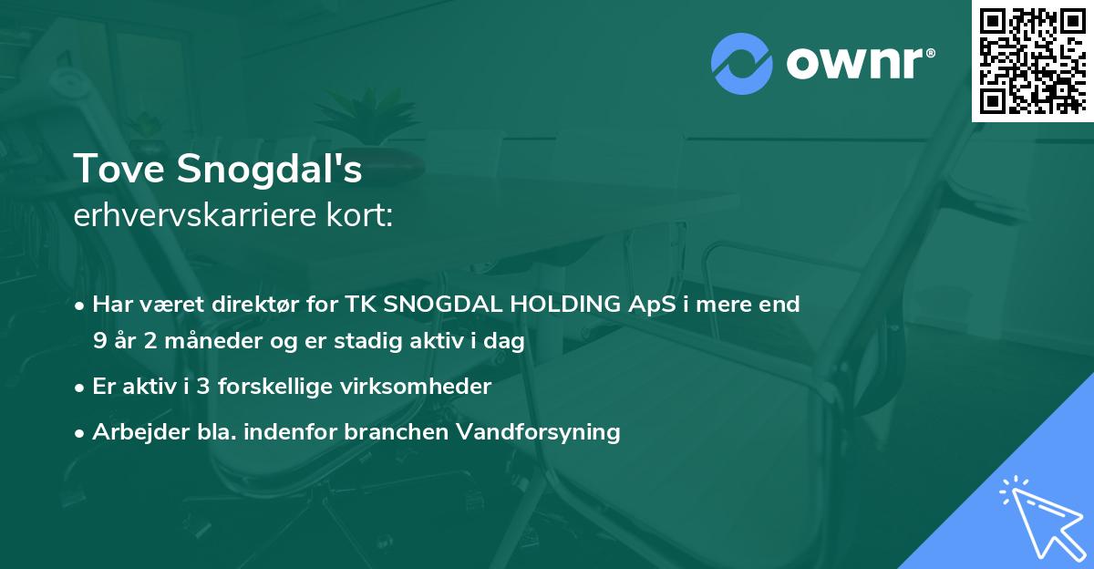 Tove Snogdal's erhvervskarriere kort