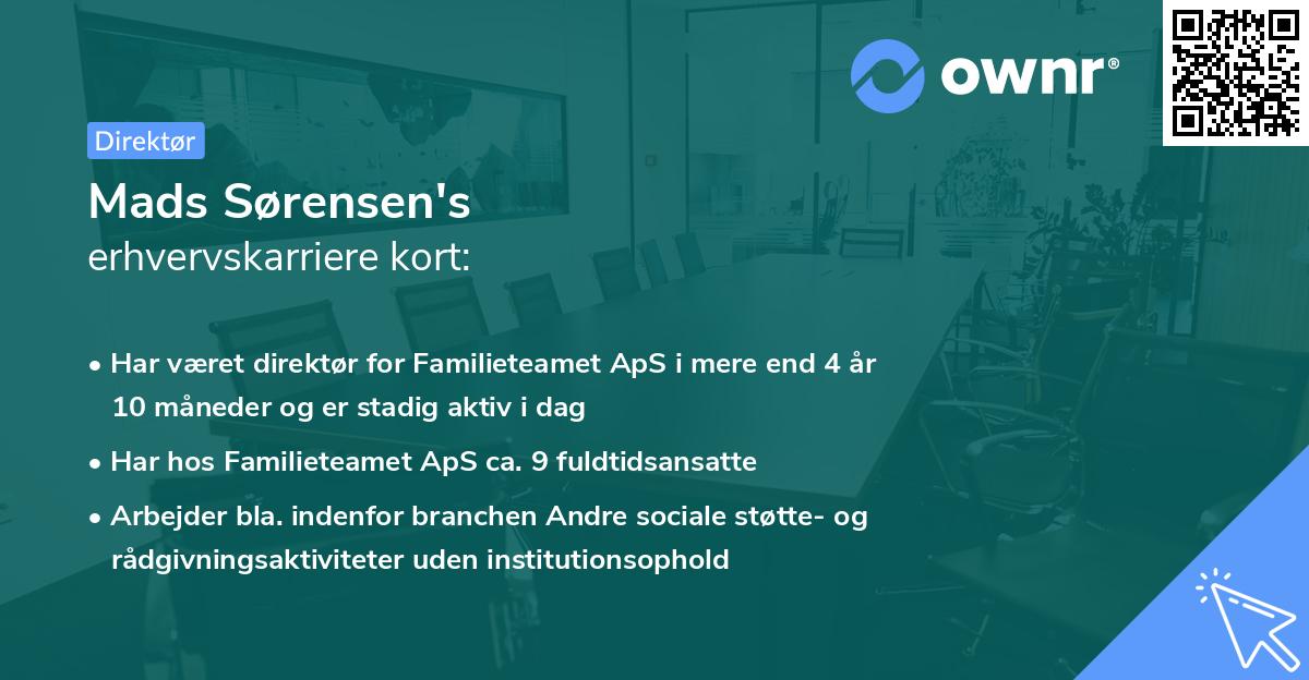 Mads Sørensen's erhvervskarriere kort