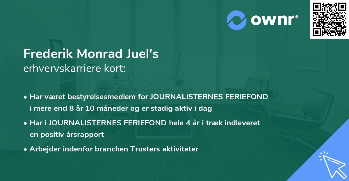 Frederik Monrad Juel's erhvervskarriere kort