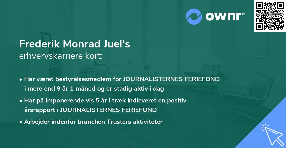 Frederik Monrad Juel's erhvervskarriere kort