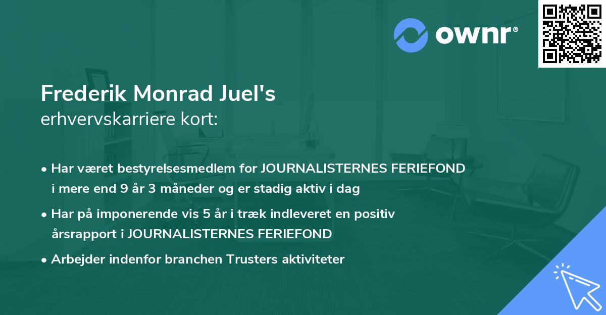 Frederik Monrad Juel's erhvervskarriere kort