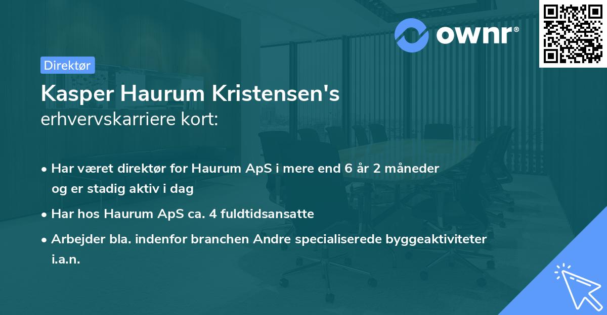 Kasper Haurum Kristensen's erhvervskarriere kort