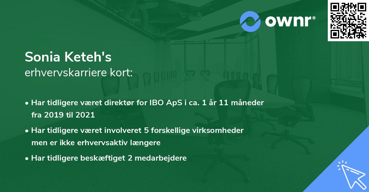 Sonia Keteh's erhvervskarriere kort