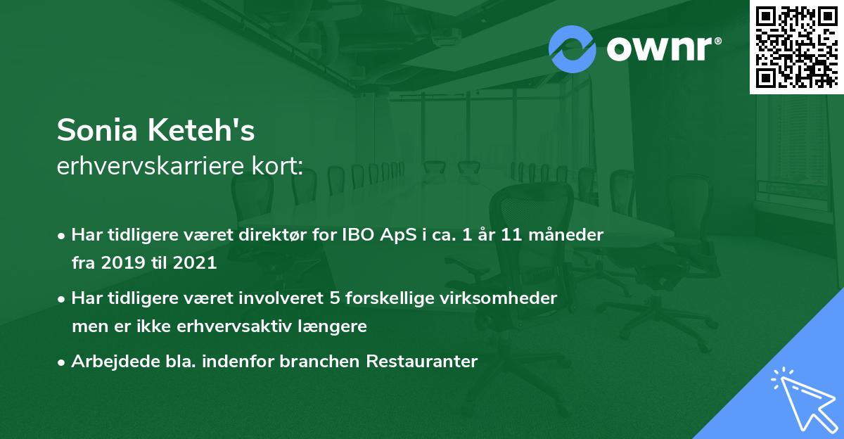 Sonia Keteh's erhvervskarriere kort