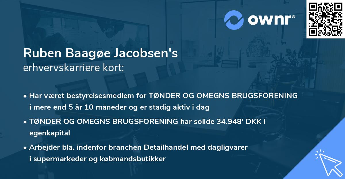Ruben Baagøe Jacobsen's erhvervskarriere kort
