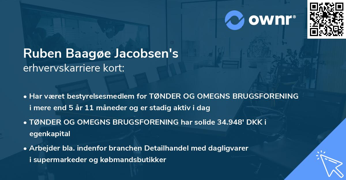 Ruben Baagøe Jacobsen's erhvervskarriere kort