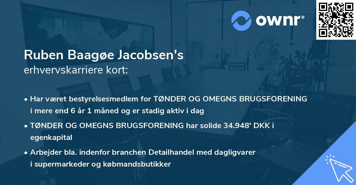 Ruben Baagøe Jacobsen's erhvervskarriere kort