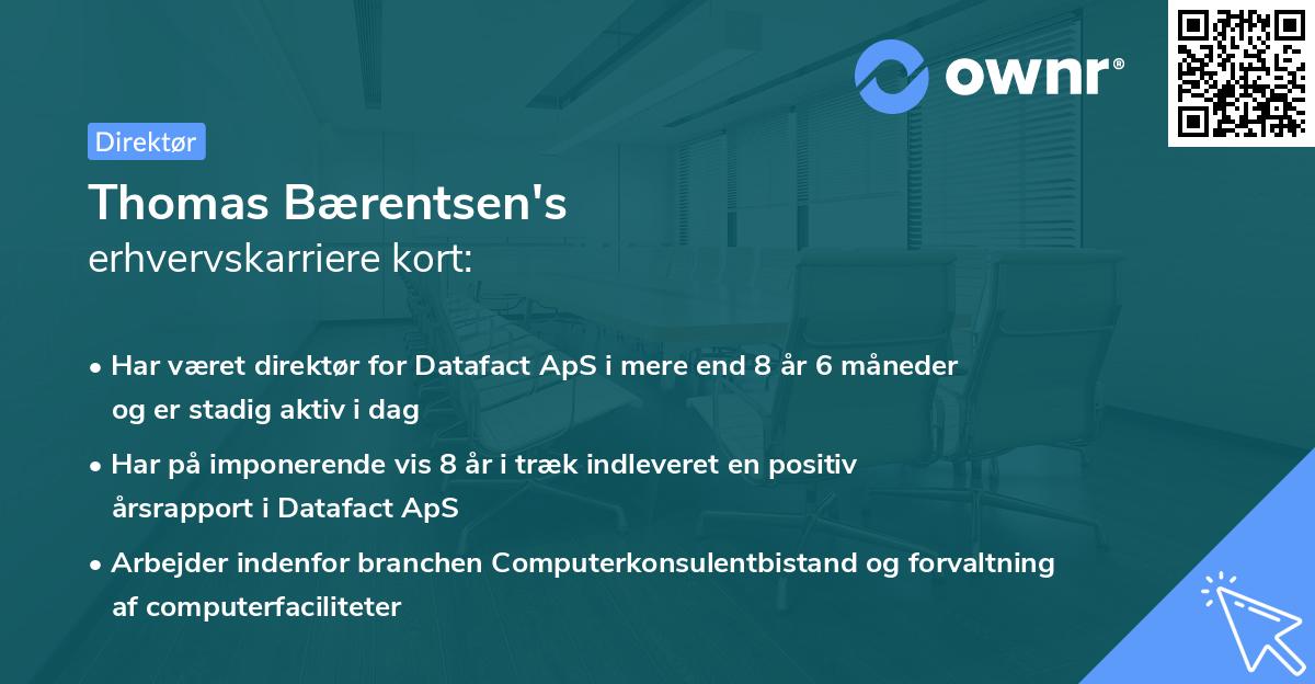 Thomas Bærentsen's erhvervskarriere kort