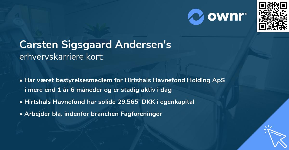 Carsten Sigsgaard Andersen's erhvervskarriere kort