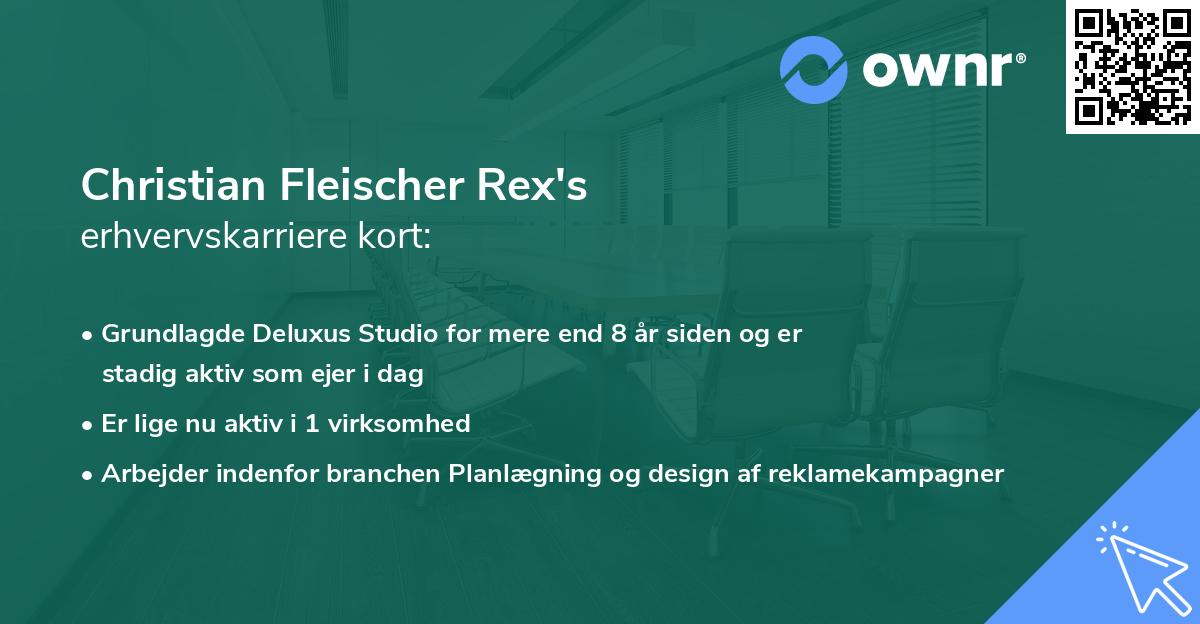 Christian Fleischer Rex's erhvervskarriere kort