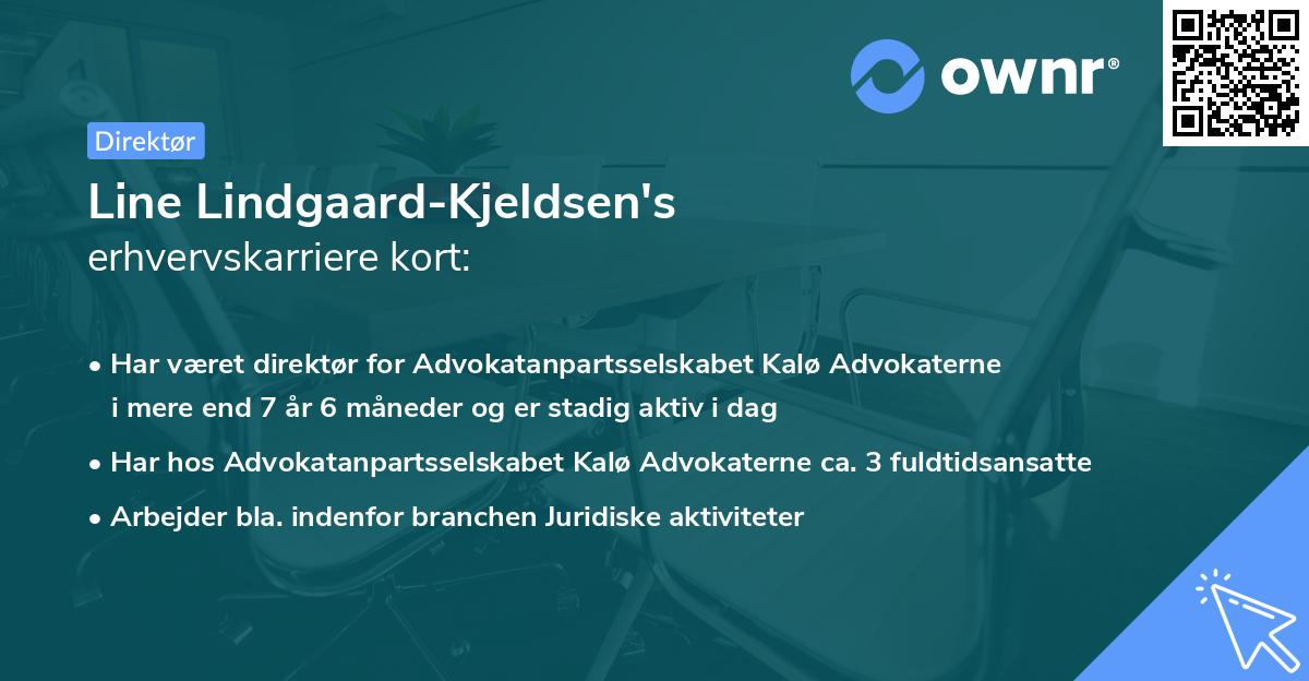 Line Lindgaard-Kjeldsen's erhvervskarriere kort