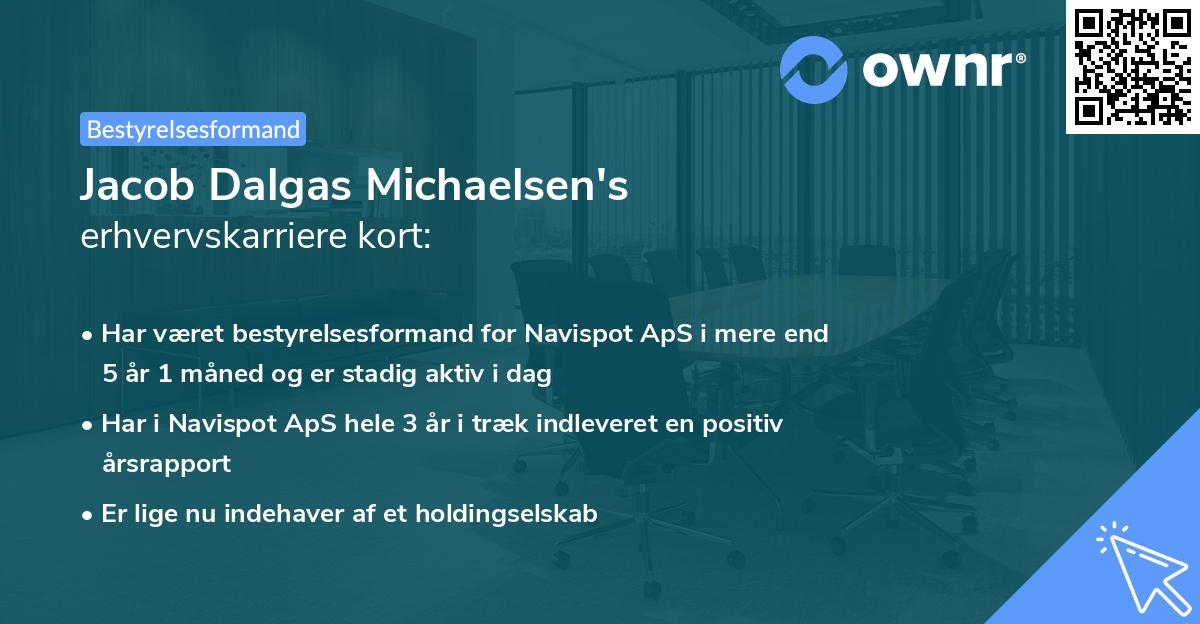 Jacob Dalgas Michaelsen's erhvervskarriere kort