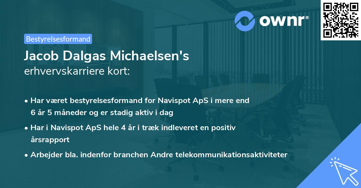 Jacob Dalgas Michaelsen's erhvervskarriere kort