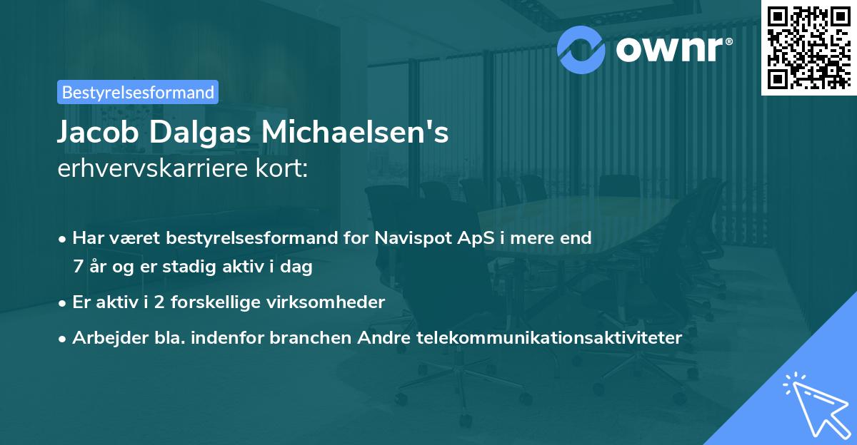 Jacob Dalgas Michaelsen's erhvervskarriere kort