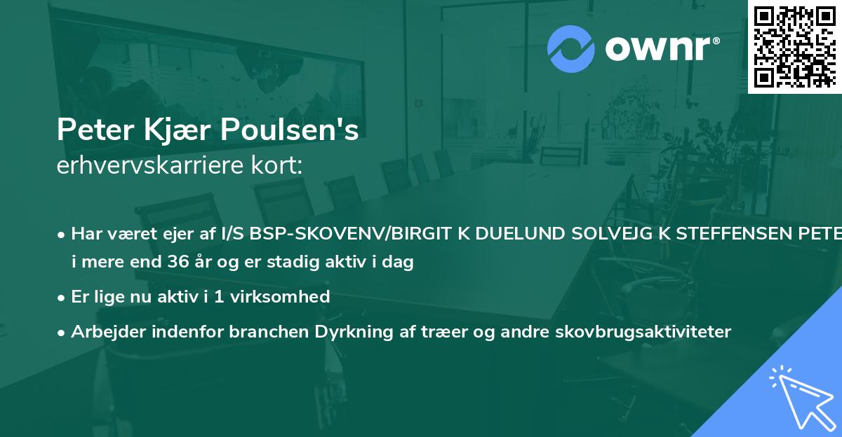 Peter Kjær Poulsen's erhvervskarriere kort