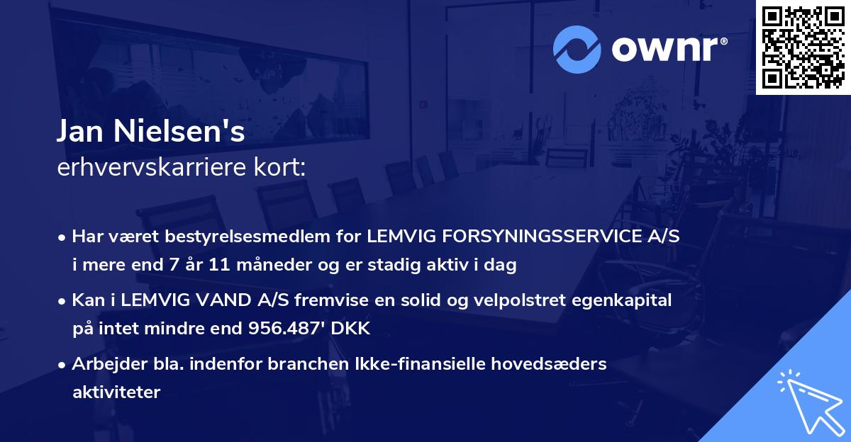 Jan Nielsen's erhvervskarriere kort