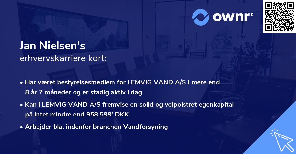 Jan Nielsen's erhvervskarriere kort