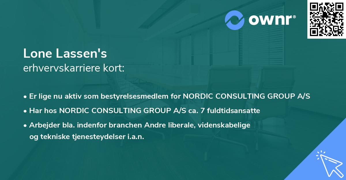 Lone Lassen's erhvervskarriere kort