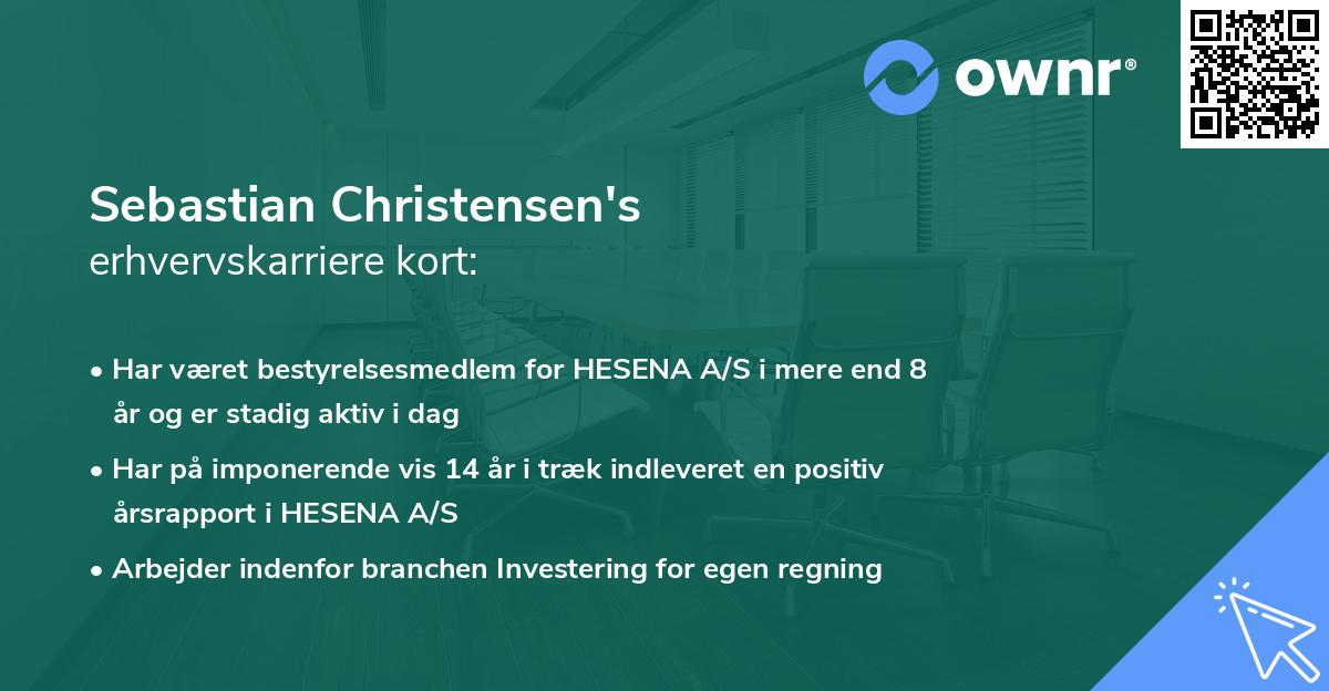 Sebastian Christensen's erhvervskarriere kort