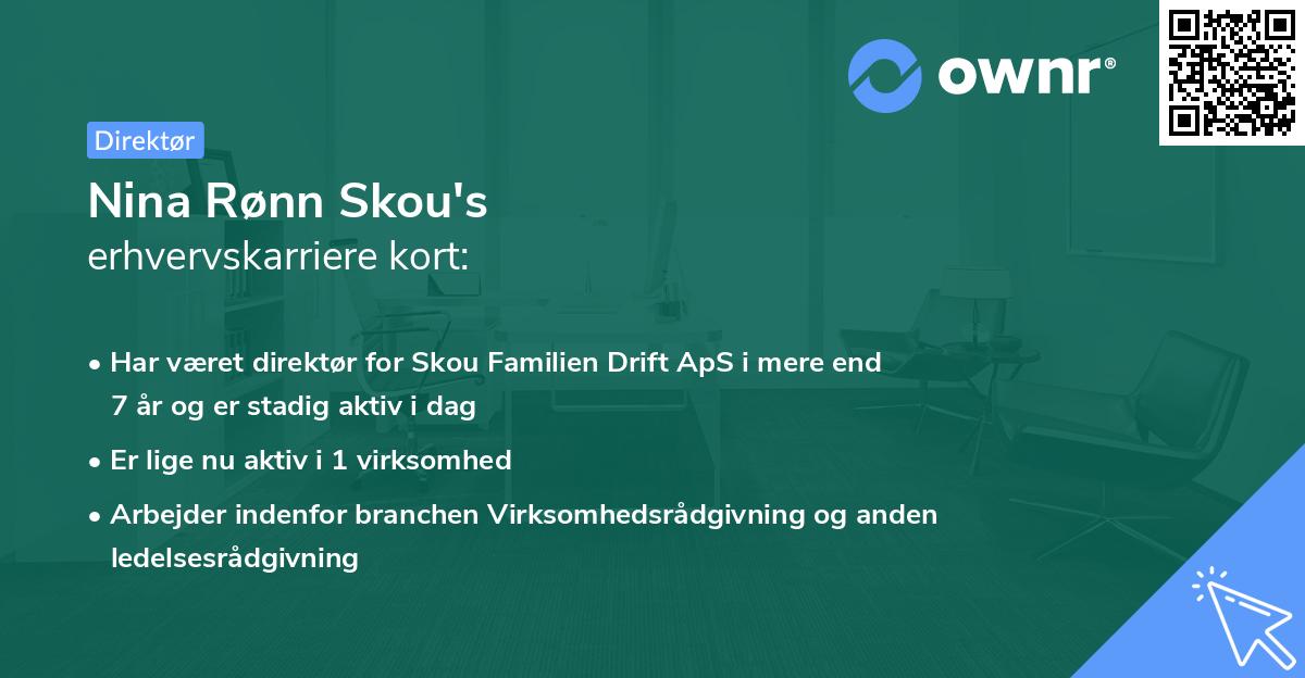 Nina Rønn Skou's erhvervskarriere kort