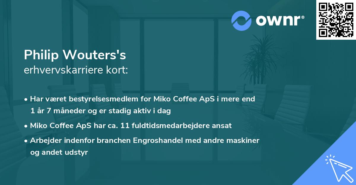 Philip Wouters's erhvervskarriere kort