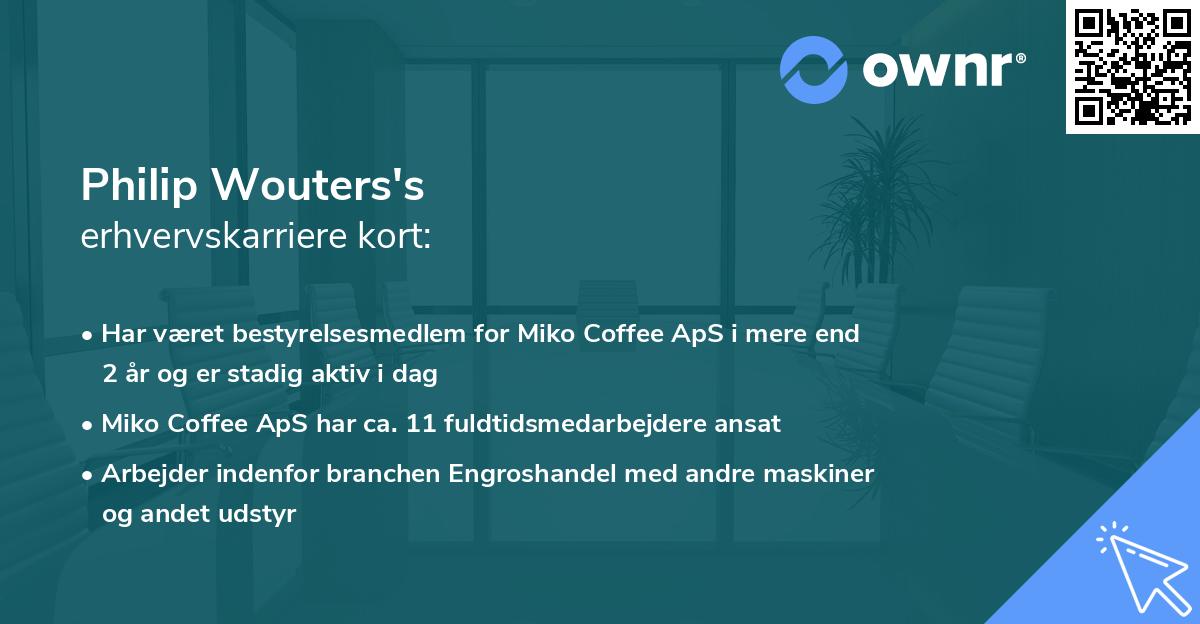 Philip Wouters's erhvervskarriere kort