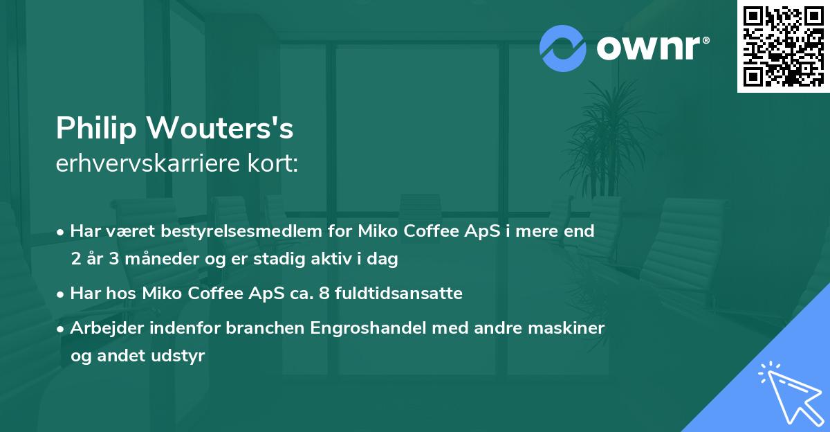 Philip Wouters's erhvervskarriere kort