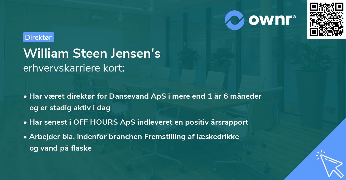 William Steen Jensen's erhvervskarriere kort