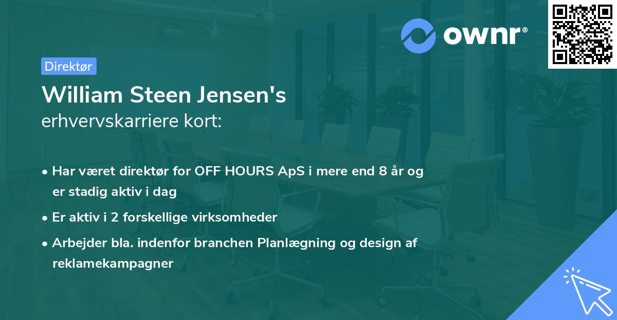William Steen Jensen's erhvervskarriere kort