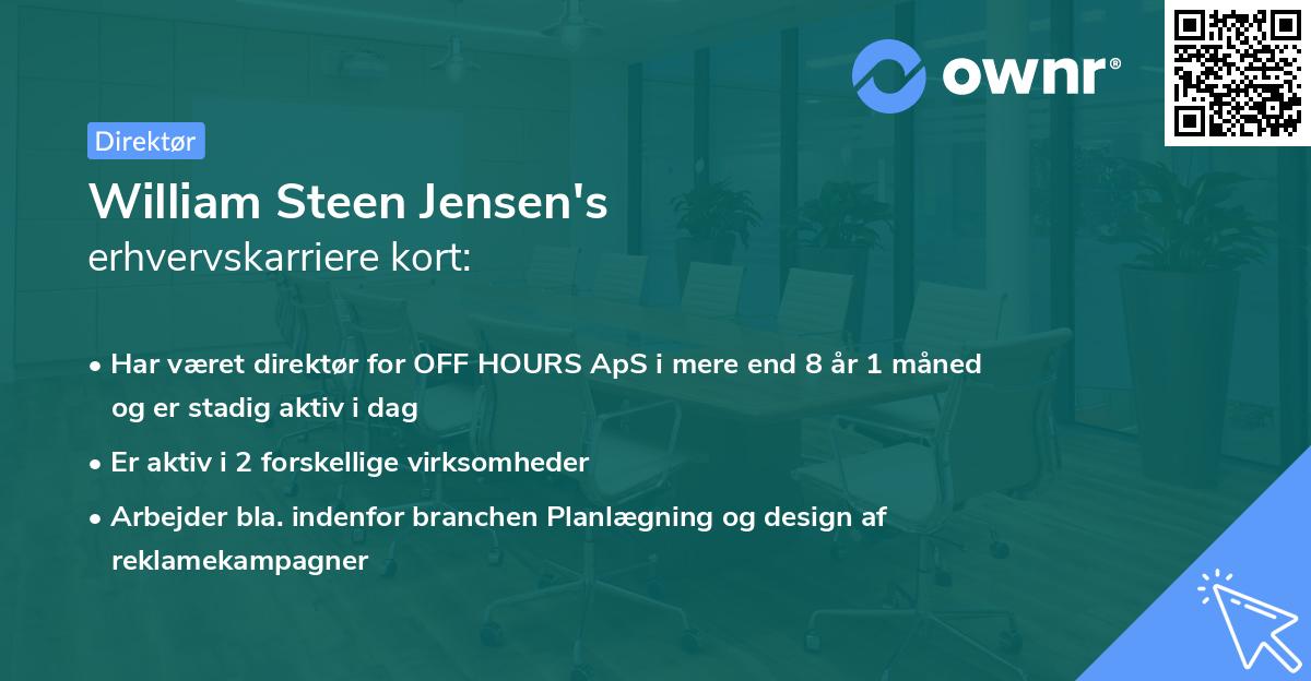 William Steen Jensen's erhvervskarriere kort