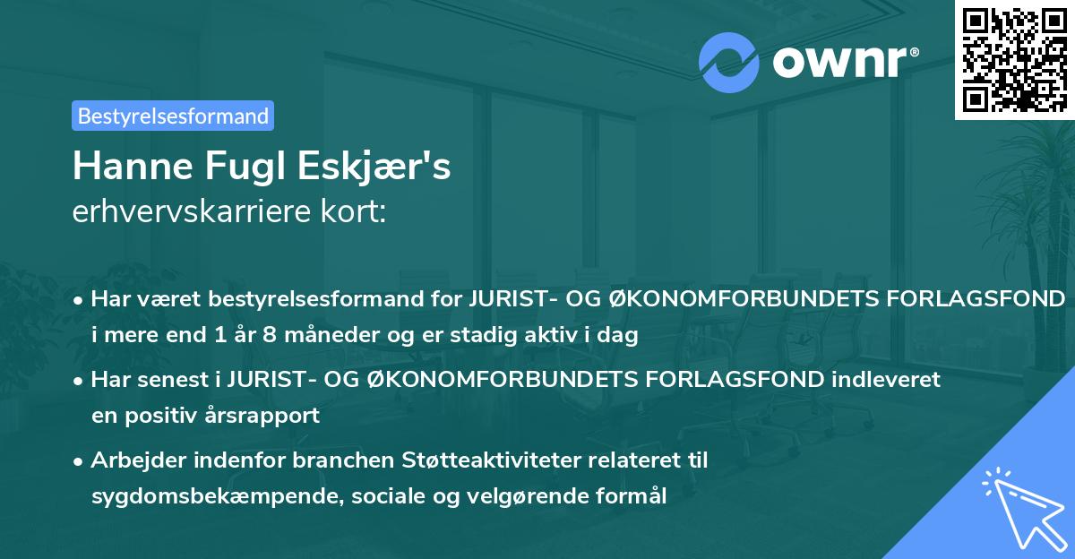 Hanne Fugl Eskjær's erhvervskarriere kort